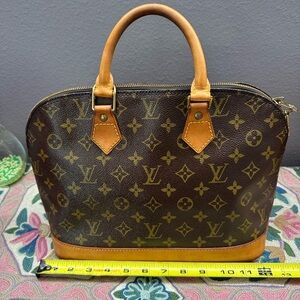 Louis Vuitton Brown Monogram Satchel with Structured Design- AUTHENTIC